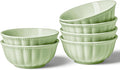 HOMBENE Green Porcelain Fruit Bowls, 4.7 Inch Serving Bowls,Ice Cream Bowl, Kitchen Bowl Set, Microwave and Dishwasher Safe, Set of 6