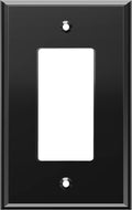 LIDER Reflective Acrylic Decorator Wall Plate, Mirrored Light Switch Plate, Plexiglass Outlet Cover, Acrylic Glass, Oversized 1-Gang 5.25" x 3.44", LWP-31O-ABK, Black