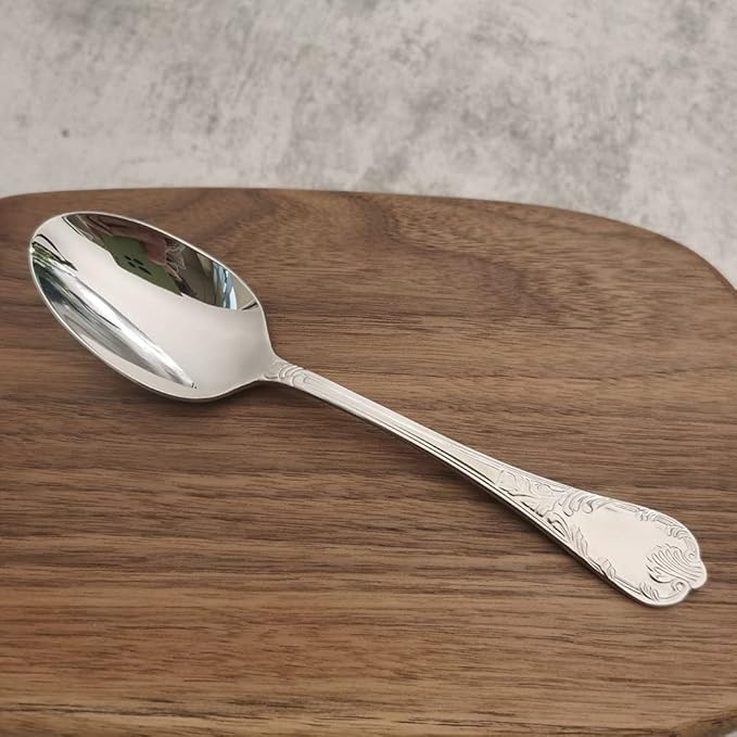 64-piece Silverware Set for 16, Retro Royal Palace Style Stainless Steel Flatware Cutlery Serving Utensils, Eating Tableware for Home Kitchen Hotel Restaurant, Mirror Polished