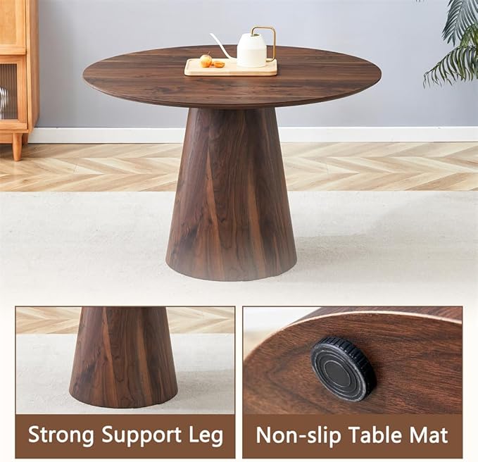 Round Dining Table Set for 4, Modern Kitchen Table Small 45 Inch Dinner Table Round Dining Room Table with 4 Dining Chairs for Living Room