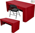 Nasitos 2 Pack Red Fitted Table Cloth for 4ft Tables Christmas Tablecloth Open Back Fabric Washable and Wrinkle Resistant Table Covers for Trade Show, Parties, Banquet, Buffet