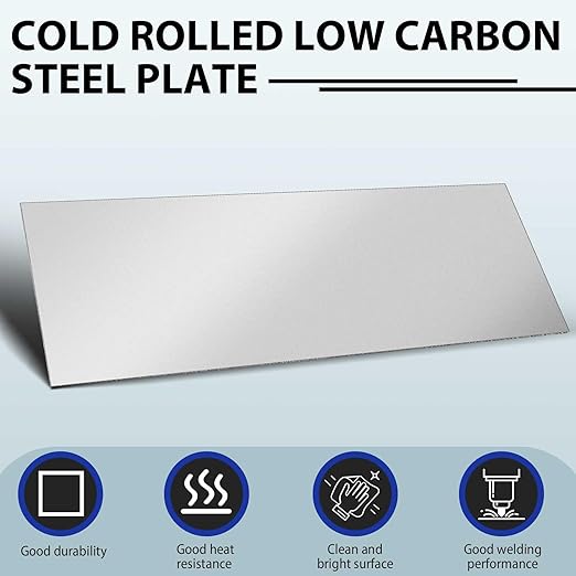 12 x 36 Inch 16 Gauge Mild Steel Sheet Metal Plate, Square Weldable Carbon Cold Rolled Panels for Industrial DIY Welding, Craft Use Accessories, Easy Formability Smooth Surface