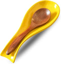 Ceramic Spoon Rest for Stove Top,Large 8.7 Inch Spoon Holder for Kitchen Counter,Porcelain Utensil Rest for Thankgiving and Christmas Gift,Dishwasher Safe and Heat-Resistant,Yellow(1 PC)