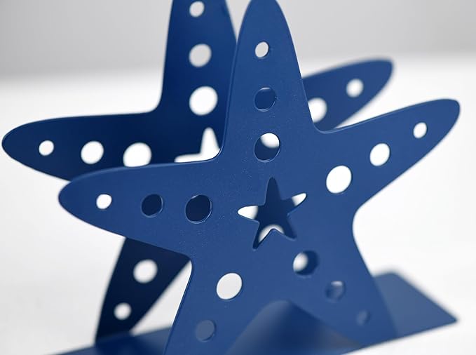 OIGUMR napkin holder farmhouse napkin holder 6x 5.5 inch (Blue Star, 1)