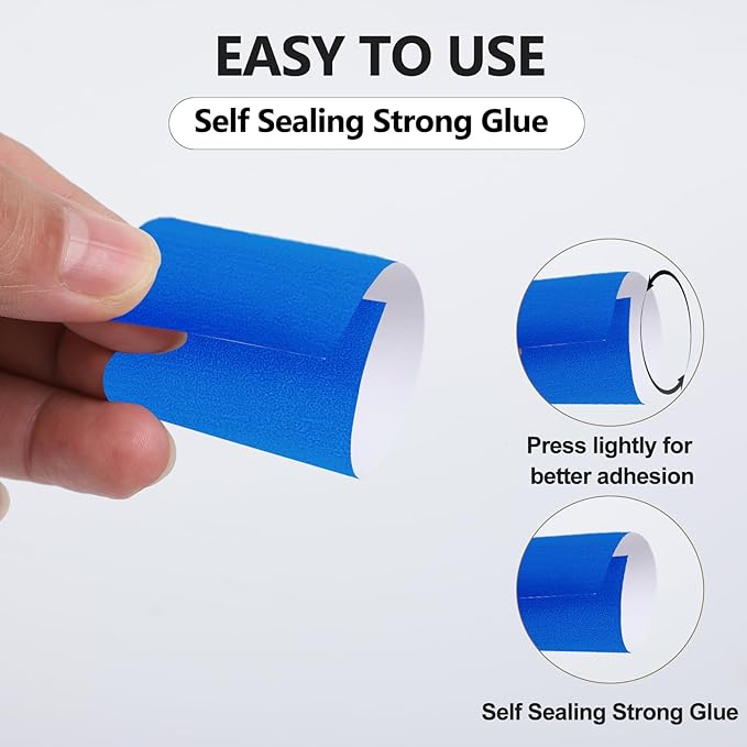 Germiwipe 2500 Pcs Blue Paper Napkin Rings Self-Adhesive,Napkin Bands,Silverware Wraps Bands for Wedding, Family Reunion, Birthday Party