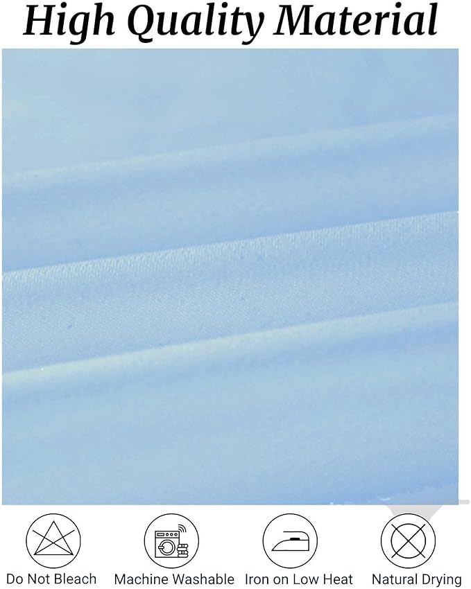 Fokitut 6 Pack Round Tablecloth, 108 Inch, Stain Resistant and Wrinkle Polyester Table Cloth, Fabric Table Cover for Kitchen Dining, Wedding, Party, Holiday Dinner-Blue Mist