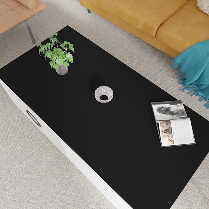 Table Cover Protector - 26x60 Inch Waterproof Easy to Clean Can Conceal Flaws Protector The Table Top from Scratches Used for Coffee Table (Black+Black 26x60)