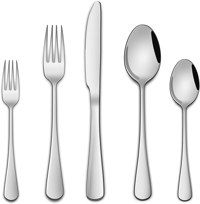 30 Pcs Silverware Sets, Premium Stainless Steel Flatware Sets Service For 6, Mirror Polished Tableware Cutlery Set For Home Kitchen,Restaurant,Hotel Knife Spoon And Forks Sets