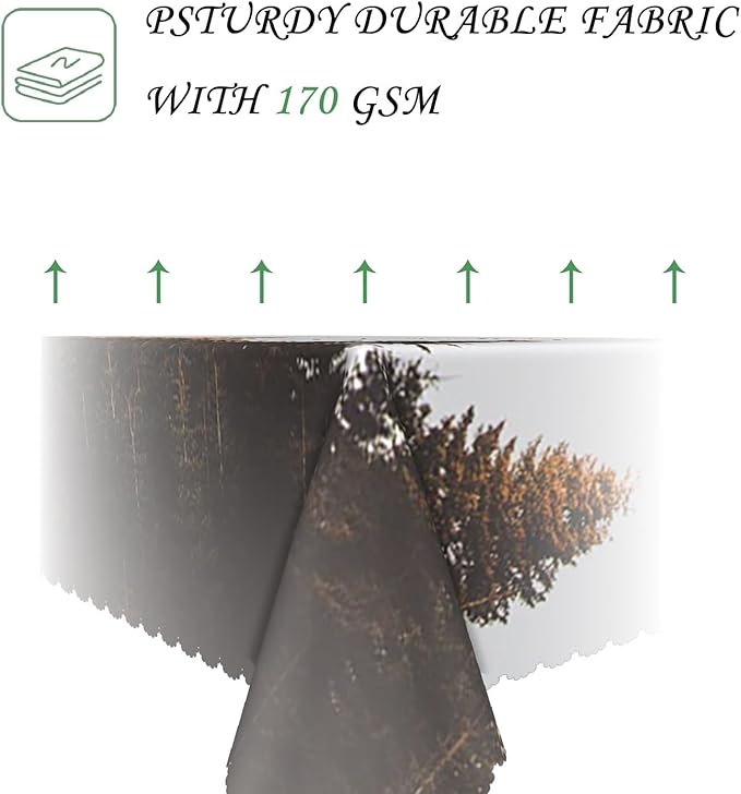 60x120 Inch Nature Rectangular Tablecloth Bird Autumn Forest Table Cloth Waterproof Durable Table Cover for Holiday Picnic Outdoor BBQ Decor