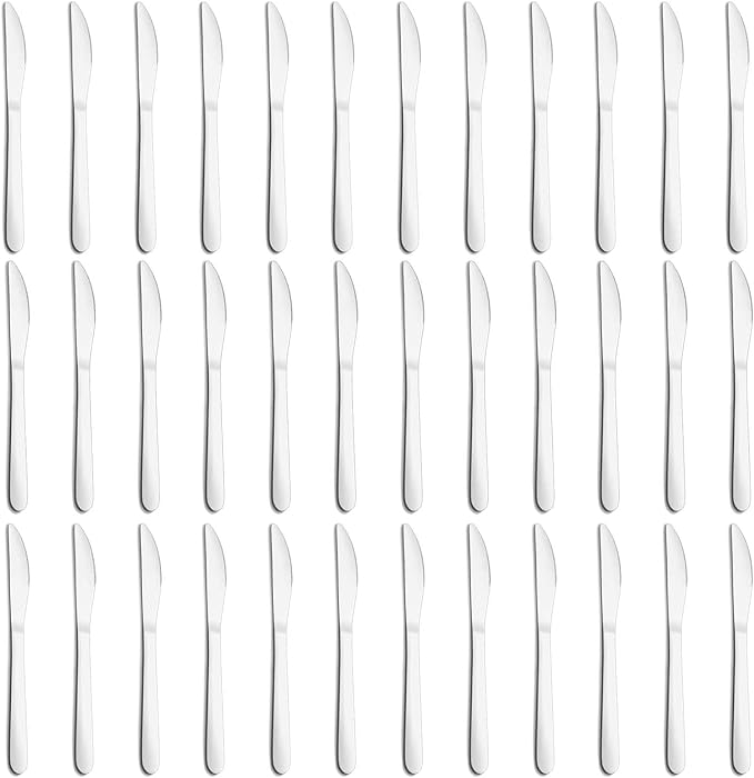 36-Piece Butter Knives, Dinner Knife Set (9 Inches), Food Grade Stainless Steel Table Knife, Knives Silverware for Home/Restaurant/Kitchen, Dishwasher Safe & Mirror Polished