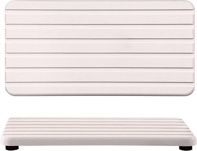 2 PCS Water Absorbent Diatomite Coasters (7.1" x 3.5"), Grooved Design, Water Absorbing Stone Used for Hand Soaps & Plants & toiletries in The Modern Home
