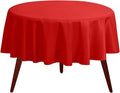 Gee Di Moda Round Tablecloth - 90 Inch Red Round Table Cloth for 30 to 60 Inch Round Tables - Heavy Duty Washable Fabric - for Buffet Table, Holiday Party, Dinner, Wedding & Baby Shower