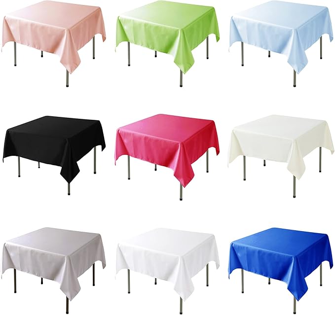 Fokitut 2 Pack Waterproof Square Tablecloth, 90x90 Inch, Stain Resistant and Wrinkle Polyester Table Cloth, Fabric Table Cover for Kitchen Dining, Wedding, Party, Holiday Dinner-Gold