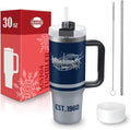 30 oz Tumbler with Handle and Straw,Car cup,Coffee Mug,100% Leakproof Insulated Tumbler with Lid and Straw,Made of Stainless Steel,Cup Holder Friendly Base,Classic Collection Gifts for Fans