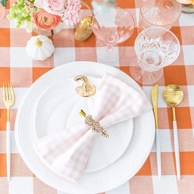 Valentine Napkin Rings Set of 6, Gold Heart Napkin Ring Holders, Diamond Love Napkin Buckles Holder for Valentine's Day, Weddings, Thanksgiving, Parties Table Settings Decor