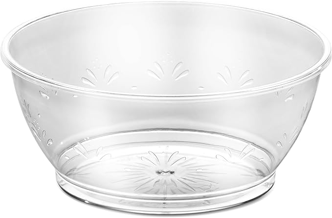 JoyServe Clear Mini Plastic Bowls - (Bulk 400 Pack) 6 Oz Disposable Premium Hard Plastic Dessert Bowls for Serving, Weddings, Catering, Parties, Ice Cream, Salsa, Home or Event Party Supplies