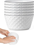 Yeacccng Ceramic Soup Bowls Set of 6, 30 Oz White Cereal Bowls, 6 inch Small Soup Bowls for Soup, Oatmeal, Salad, Pasta, Snacks, Fruits, Dishwasher & Microwave Safe, Scratch-Resistant, Lead-Free