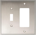 Henne Bery Soft Modern Decorative Wall Plate Switch Plate Outlet Cover (Toggle/Decorator, Satin Nickel)