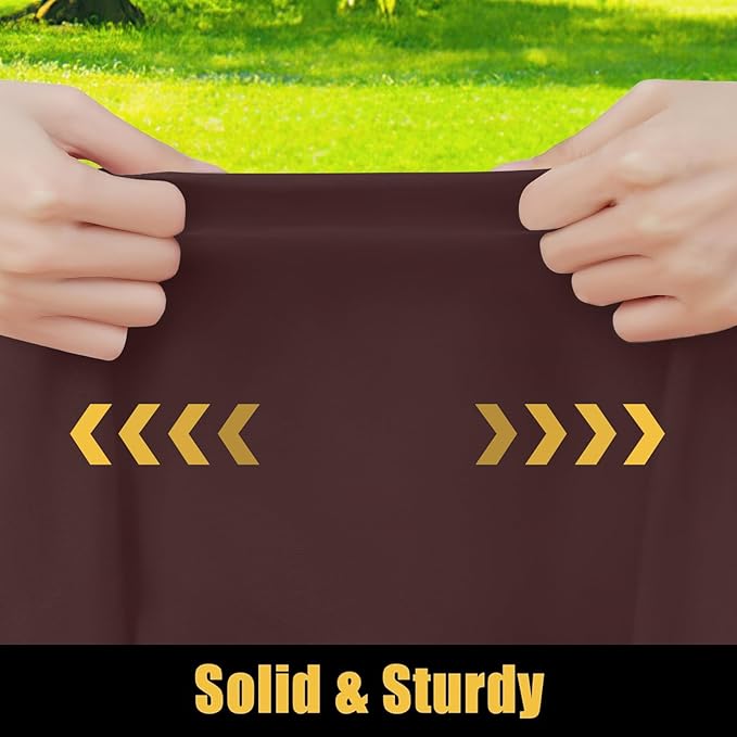 Smiry Rectangle Picnic Table Cloth, Waterproof Elastic Fitted Tablecloths for 8 Foot Tables, Washable Polyester Table Cover for Camping, Indoor and Outdoor (Coffee, 30"x96")