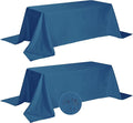 Fokitut 2 Pack Waterproof Rectangle Tablecloth, 90x132 Inch,Stain Resistant and Wrinkle Polyester Table Cloth, Fabric Table Cover for Kitchen Dining, Wedding, Party, Holiday Dinner-Mediterranean Blue