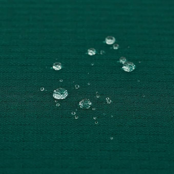 maxmill Square Tablecloth Weaved Texture Stain Resistant Waterproof Wrinkle Resistant Soft Table Cloth, Christmas Dinner Fabric Decoration for Dining Room Holiday Party, 52 x 52 Inch, Hunter Green