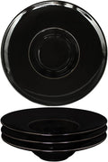 Ceramics Rimmed Soup Bowls 8.5 oz, Black 10.4 inch Exquisite small soup plate Set of 4, Pasta plates With Rim is the best choice for hotels, kitchens, fine restaurants and gourmets