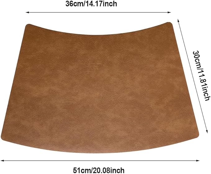 Leather Round Table Washable Placemats, Thick Faux Leather Heat Resistant Wedge Table Placemat, Waterproof Non-Slip Easy to Clean Place mat for Kitchen Coffee Dining Room Table Set of 15