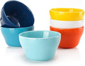 Sweese Set of 6 Porcelain Bouillon Cups, Multicolor Superior Durable Professional Grade, 8 Ounce Capacity, 6.0 Count