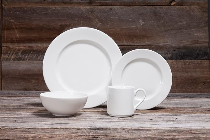 Fortessa Ilona Porcelain 16 Piece Dinnerware Set, Service for 4, Ivory