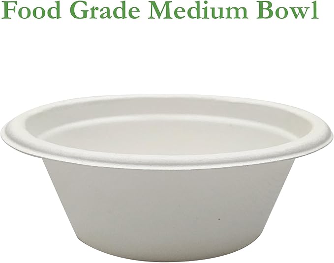 6 oz. Compostable Bowls [100-Pack] – Eco-Conscious Soup Bowls Made from Sugarcane Bagasse Fiber – Heavy-Duty, Microwave & Refrigerator Safe – Ideal for Parties, Snacks & Everyday Meals (6 oz [160ml])
