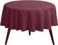 Gee Di Moda Round Tablecloth - 70 Inch Burgundy Round Table Cloth for 24 to 48 Inch Round Tables - Heavy Duty Washable Fabric - for Buffet Table, Holiday Party, Dinner, Wedding & Baby Shower