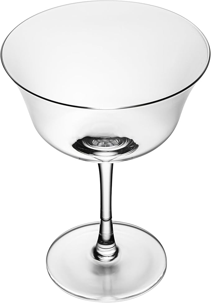 Restaurantware-Vetri 13 Ounce Flared Coupe Glasses, 6 Dishwashable Martini Glasses - No Lead, Long Stemmed, Clear Glass Cocktail Drinkware, For Hosting Parties, Serve Margarita Or Cosmopolitan