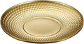 BESPORTBLE Creative Hammer Textured Stainless Steel Fruit Serving Tray Round Dinner Plate for Outdoor Camping and Indoor Use, Vintage Gold Diamond Pattern