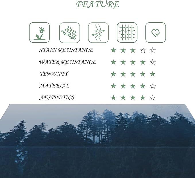 52x70 Inch Nature Rectangular Tablecloth Tall Tree Forest Table Cloth Waterproof Durable Table Cover for Holiday Picnic Outdoor BBQ Decor