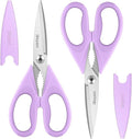 Purple Kitchen Accessories, Pastel Purple Kitchen Utensils, iBayam Heavy Duty Meat Scissors Poultry Shears, Dishwasher Safe Food Cooking Scissors All Purpose Stainless Steel, 2-Pack