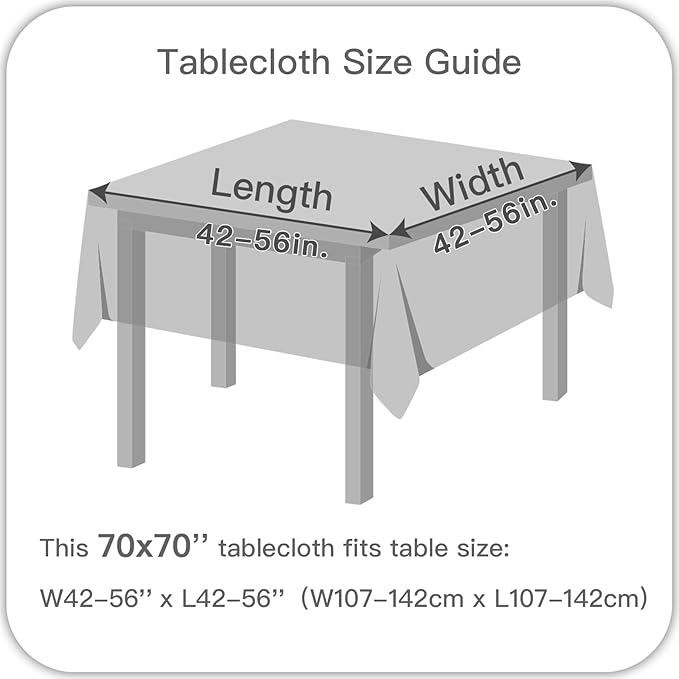 maxmill Jacquard Table Cloth Swirl Design Water Proof Wrinkle Free Heavy Weight Soft Tablecloth Decorative Fabric Table Cover for Outdoor and Indoor Use Square 70 x 70 Inch White