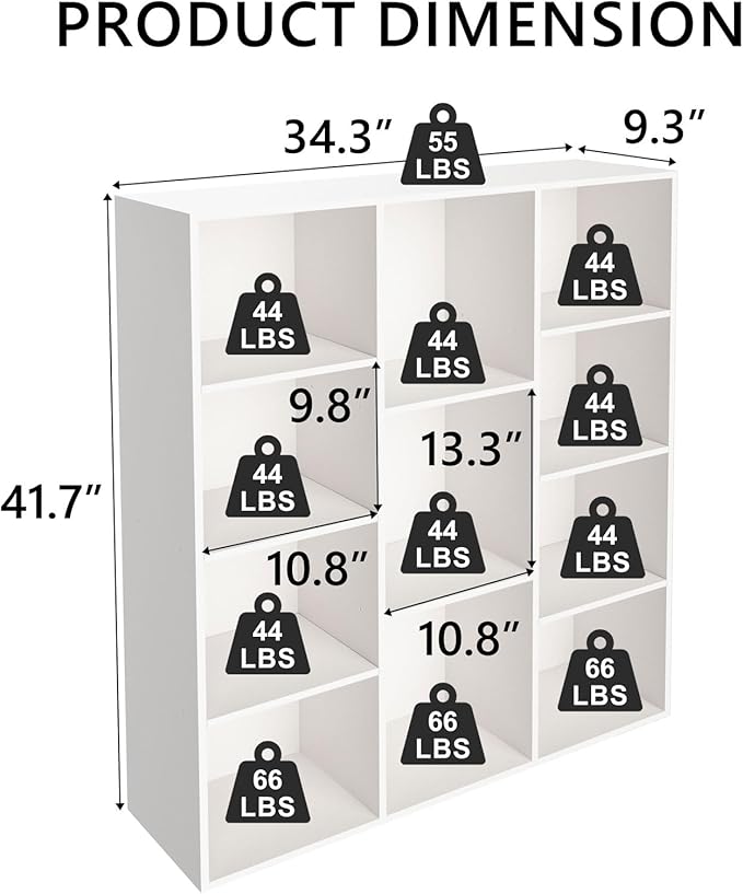 Cube Storage Organizer,Closet Organizers and Storage,Cube Reversible Bookshelf,Storage Shelf for Living Room,Home Office,Dining Room(White, 11-Cube)