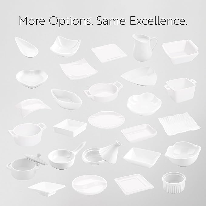 Restaurantware-7 Ounce White Casserole Dishes, 10 Square White Baking Dishes - Oven Safe, Chip Resistant, Porcelain Casserole Dish With Handles, For Snacks, Sauces, Or Desserts