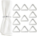 Shiny Silver Napkin Rings Set of 12, Triangle Style, Modern Cuff Design for Wedding Party Decorations, Kitchen, Holiday Table,Rust Proof,Hotel, Home,Iron, Table Accessories for Dining,Gift