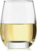 Libbey 231 Stemless Wine Glasses Set of 12, Clear, Restaurant Quality Red and White Wine Glasses, Drinking Glasses Set for Large Gatherings and Events
