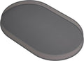 LINE+ARC Waterproof, Stain-Resistant, Heat-Safe Silicone Degrē Placemats (20.5x13, Set of 2 Smoke) 3mm-High Rim Adults Babies Easy-to-Clean Washable Oval Modern Non-Slip Large Dining Table Mats