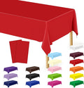 QZYL 2 Pack Picnic Table Cover, 108 x 54 Inches Red Plastic Table Cloths, Red Disposable Tablecloth Rectangle Tablecover, Waterproof Decorations Party Supplies for Wedding Anniversary Home
