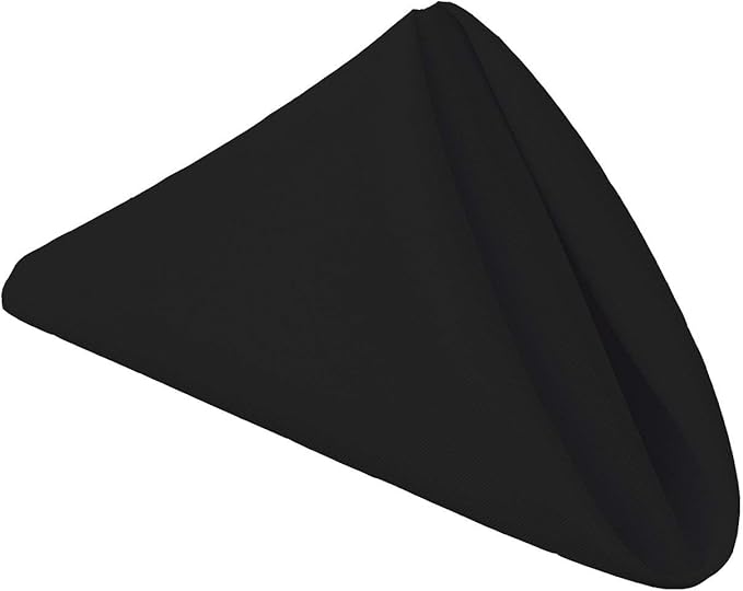 Gee Di Moda Cloth Napkins - 20 x 20 Inch Black Dinner Napkins - Set of 12 Soft & Absorbent Washable Fabric Cloth Table Napkins with Hemmed Edges for Hotel Restaurant, Holiday Parties & Wedding