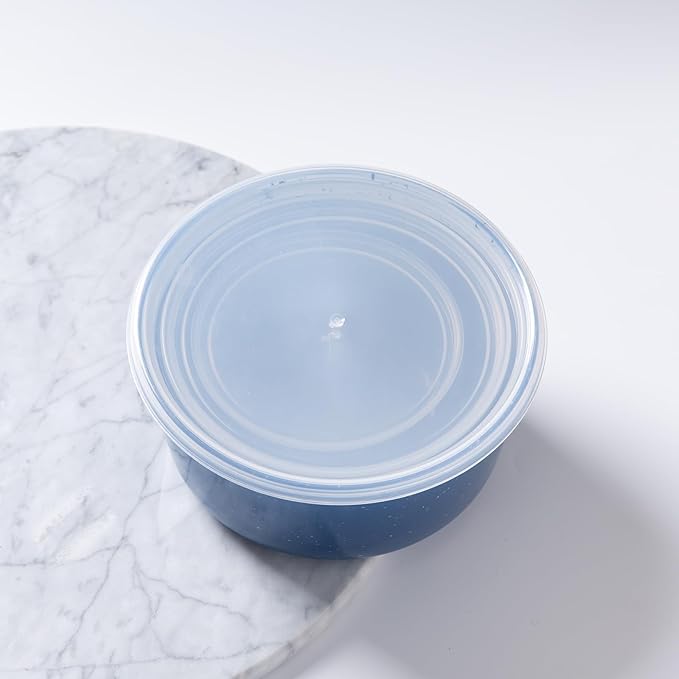 4Pcs stackable Plastic Mixing Bowls with Lids Set for Kitchen, Safe BPA Free Non Toxic Serving Bowl Mixing Bowls