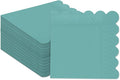 qiqee Vintage Green Cocktail Dinner Napkins 5x5inch Disposable Beverage,Wedding, Birthday Party Dessert Wave Paper Napkins(120 Count)
