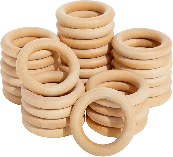 Napkin Rings, Wood Napkin Rings Napkin Holders Buckles for Dining, Anniversary, Birthday, Dinner, Christmas, Party of Table (Pack of 36)