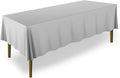 Lann's Linens 60 x 126 Inch Rectangular Tablecloth, Washable Polyester Fabric Table Cloth for Dining Tables, Restaurants, Weddings - Silver Gray