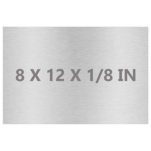 6061 T651 Aluminum Sheet Metal 8" x 12" x 1/8"(0.125") Thin Plate With Protective Film - 3MM Heat Treatable Rectangle for Crafting, Industry