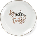 Wedding Ring Dish For Bride-Bride To Be Jewelry Dish Tray-Ceramic White