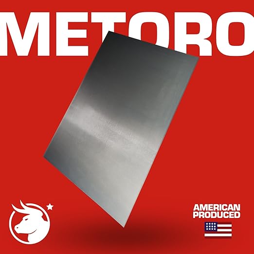 Metoro 16-Gauge 12" x 12" Mild CRS Steel Sheet - Formable, Weldable, Magnetic, Smooth Surface - Industrial-Grade Metal Plate for DIY Projects, Fabrication, and More. (1, .060 x 12 x 12)